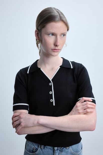 Regular Fit Polo Neck Short Sleeve T-Shirt Pullover (٣)