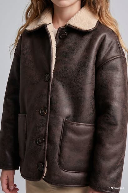Girl Buttons Plush Lined Faux Suede Jacket (4)