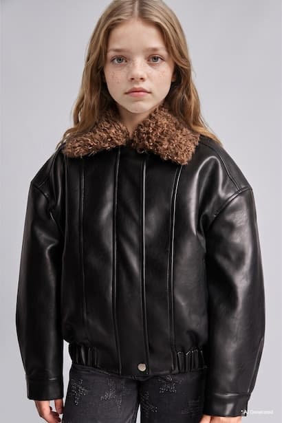 Girl Waterproof Faux Leather Jacket