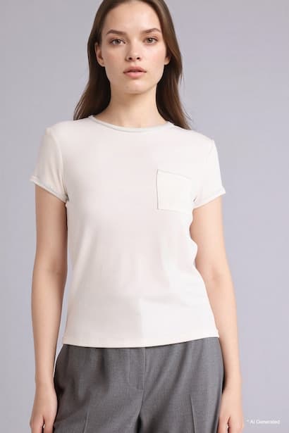 Slim Fit Crew Neck Ribana Short Sleeve T-Shirt