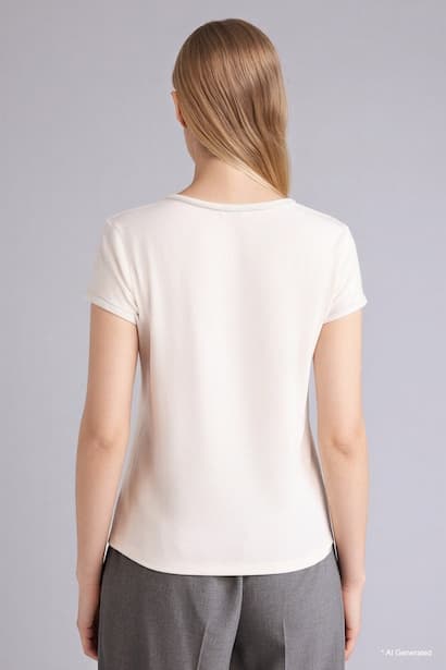 Slim Fit Crew Neck Ribana Short Sleeve T-Shirt (٣)