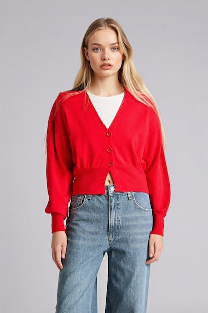 Oversize Fit V-Neck Cardigan