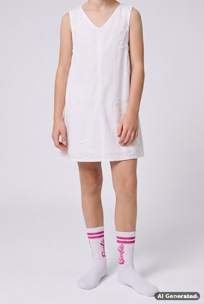 Girl Barbie Cotton Long 2 Piece Socks