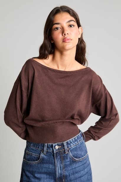 Regular Fit Off-Shoulder Knit Pullover (3)