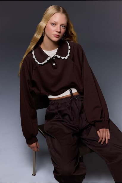 Printed Long Sleeve Sweatshirt Knitwear