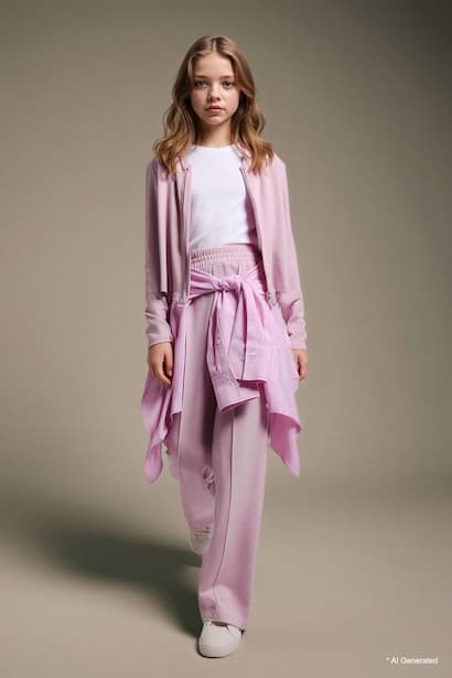 Girl Wide Leg Modal Sweatpants Trousers (٢)