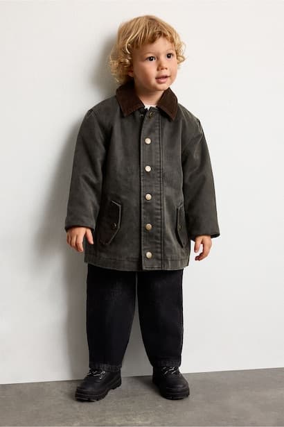 Baby Boy Buttons Velvet Collar Jacket Coat