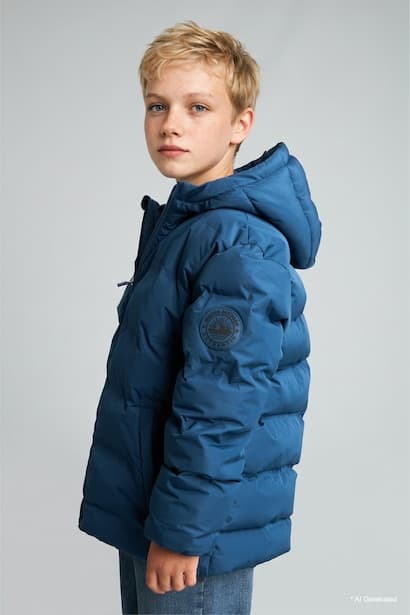 Boy Windproof Waterproof Hooded Puffer Jacket Coat (٣)