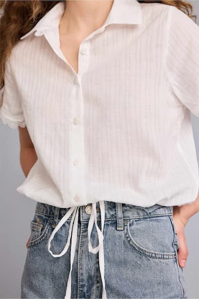 Regular Fit Baby Collar Short Sleeve Shirt (٤)