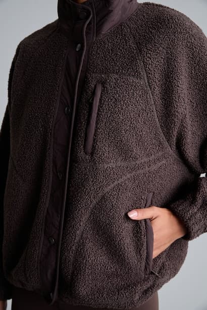 Regular Fit Zip-Up Plush Jacket Coat (4)
