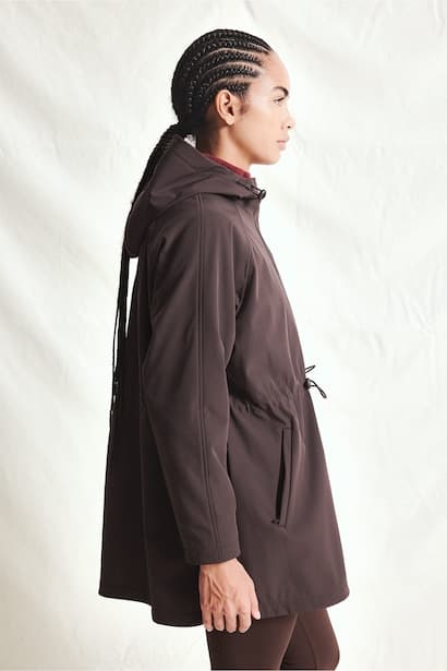 Regular Fit Lined Hooded Softshell Parka Coat (٤)