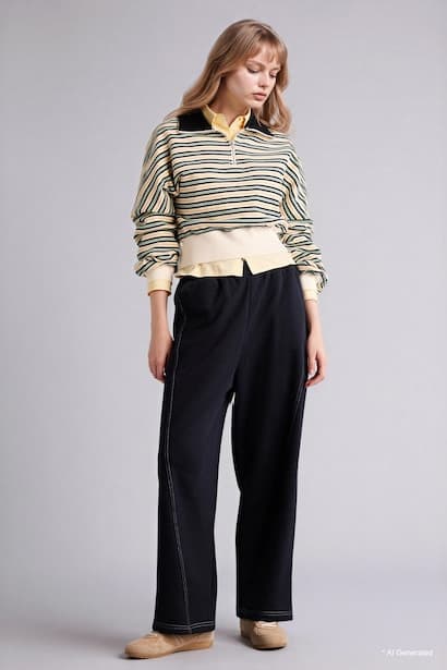 Thick Sweatshirt Fabric Trousers (3)