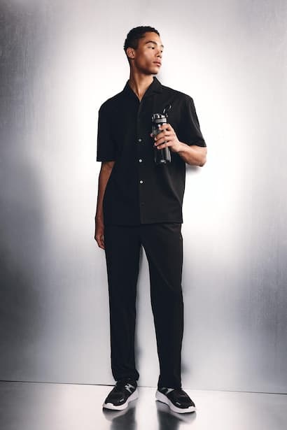 Relax Fit Straight Leg Black Trousers