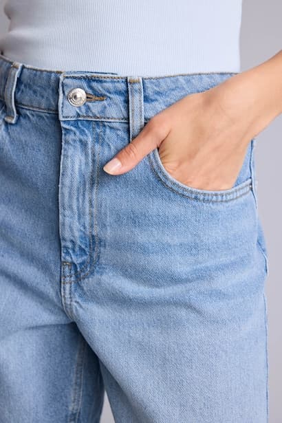 Denim High Waist Shorts Bermuda (٤)