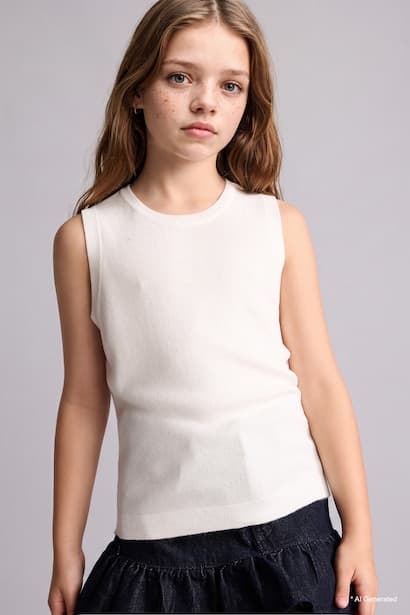 Girl Regular Fit Ribana Tank Top Tank Top & Crop Top