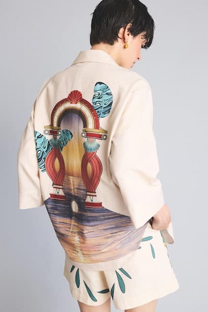 Jaquette x DeFacto Patterned Shirt Woman Beach Wear (٣)