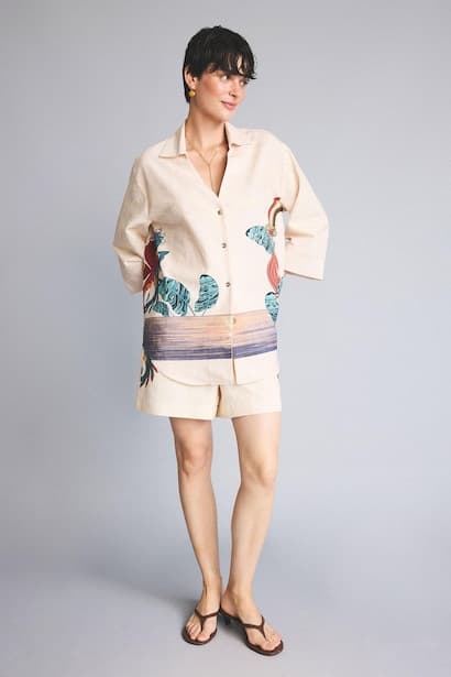 Jaquette x DeFacto Patterned Shirt Woman Beach Wear (٤)