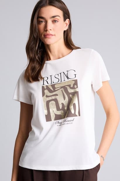 Regular Fit Crew Neck Printed Short Sleeve T-Shirt
