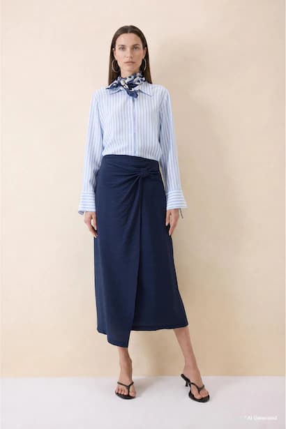 Regular Fit Midi Skirt
