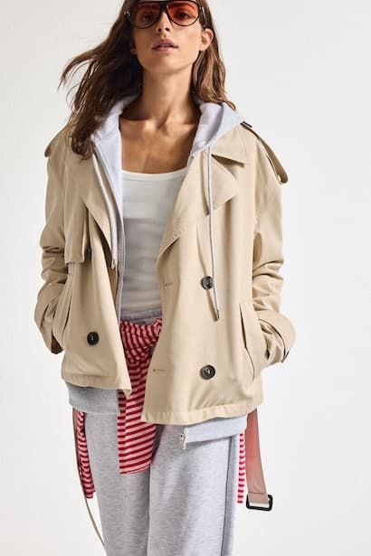 Waterproof Regular Fit Belted Twill Trench Coat