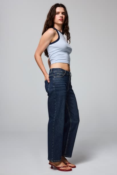 Straight Fit Pockets Normal Waist Jeans