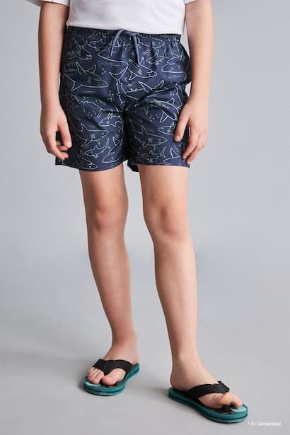 Boy Regular Fit Printed Swim Shorts Swimming Short (2)