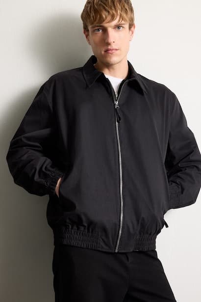Regular Fit Waterproof Contrast Collar Zip-Up Jacket