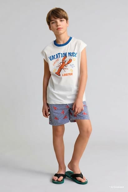 Boy Regular Fit Printed Swim Shorts Swimming Short