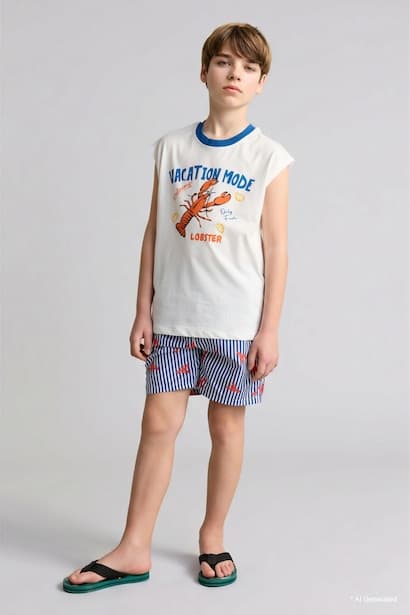 Boy Regular Fit Printed Swim Shorts Swimming Short (2)