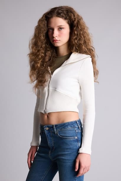 Slim Fit Hooded Thick Sweatshirt Fabric Cardigan (3)