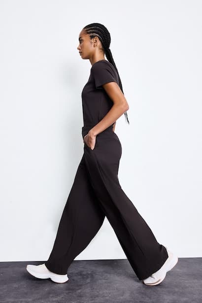 Brown Wide-Leg Athletic Pockets Trousers (3)