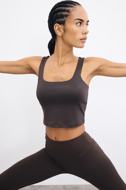 Slim Fit Ultra Lightweight Lined Polo Collar Zip-Up Jacket Tank Top & Crop Top
