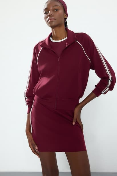 Standard Fit Stand Neck Sports Cardigan Sportswear