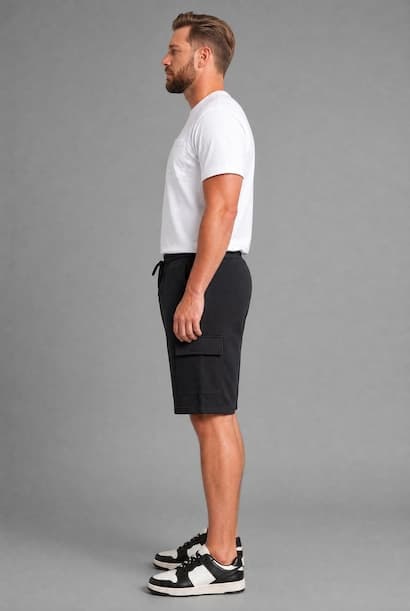 Relax Fit Plus Size Black Shorts (3)