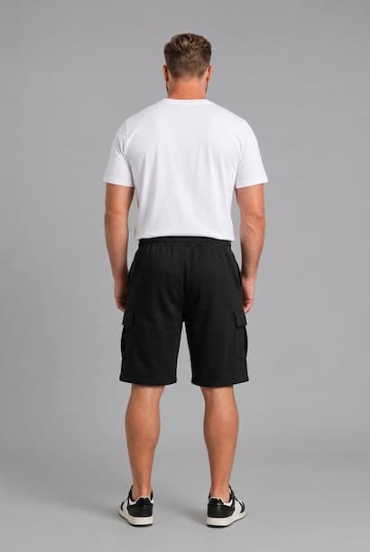 Relax Fit Plus Size Black Shorts (4)