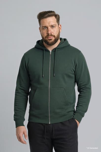 Plus Size Zip-Up Hoodie Cardigan
