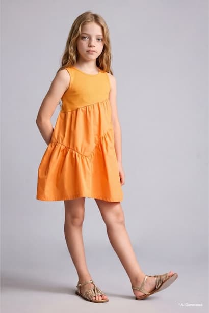 Girl Regular Fit Sleeveless Woven Dress