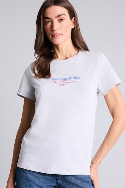 Regular Fit Crew Neck Printed Short Sleeve T-Shirt