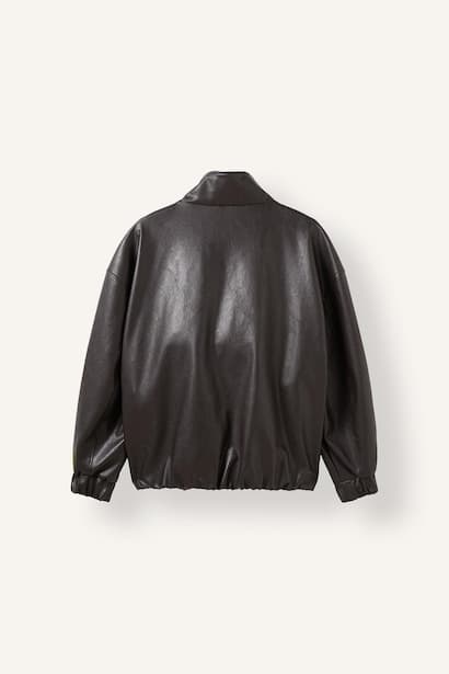 Balloon Fit Faux Leather Jacket (3)