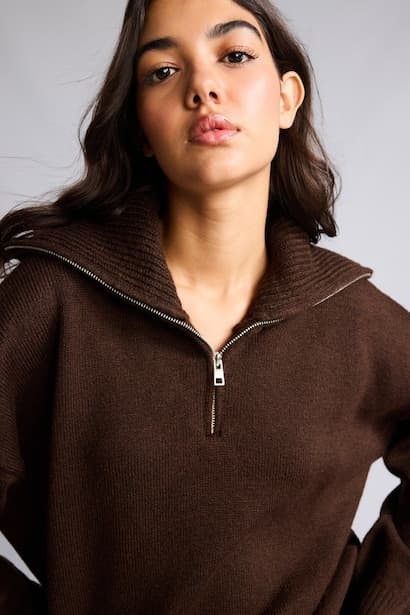 Regular Fit Turtleneck Half-Zip Pullover
