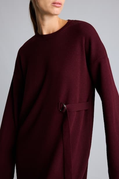 Relax Fit Crew Neck Knit Dress Modest (٤)