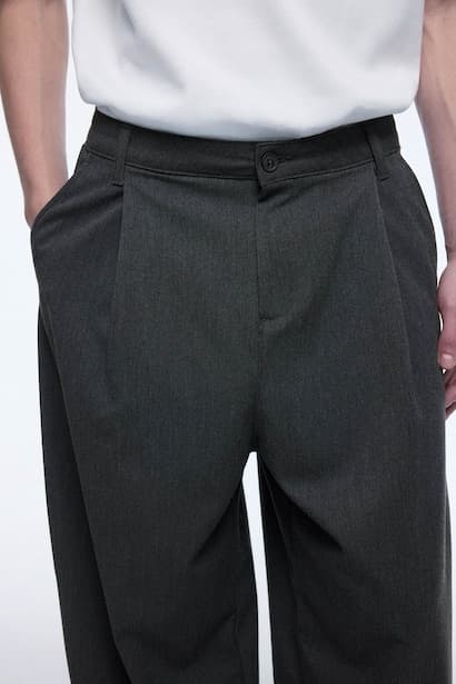 Barrel Fit Wide Leg Trousers (٤)