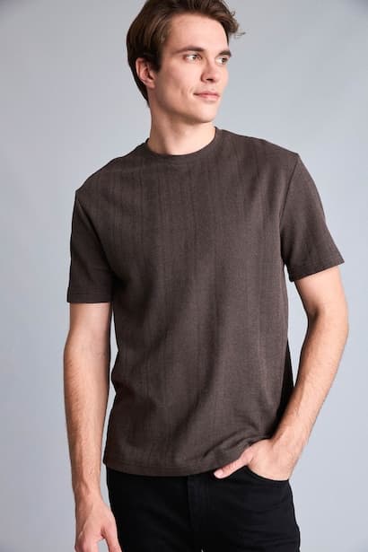 Regular Fit Crew Neck Short Sleeve T-Shirt (٣)