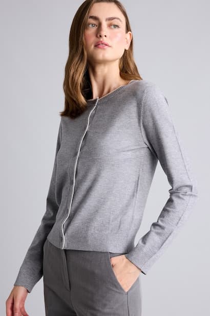 Regular Fit Crew Neck Cardigan
