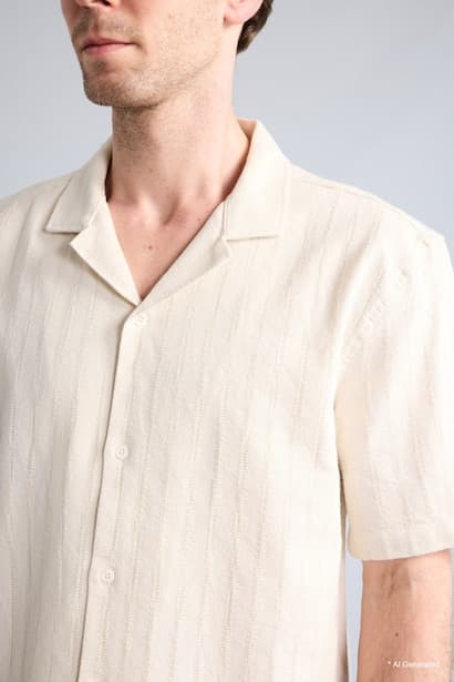 Regular Fit Polo Collar Cotton Shirt (٤)