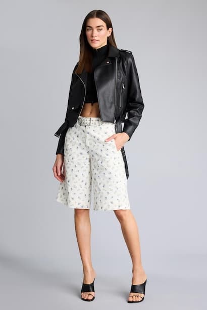 Afra x Defacto Normal Waist Gabardine Bermuda Shorts
