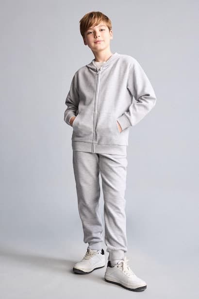 Boy Elastic Waist Pocket Sweatpants Trousers