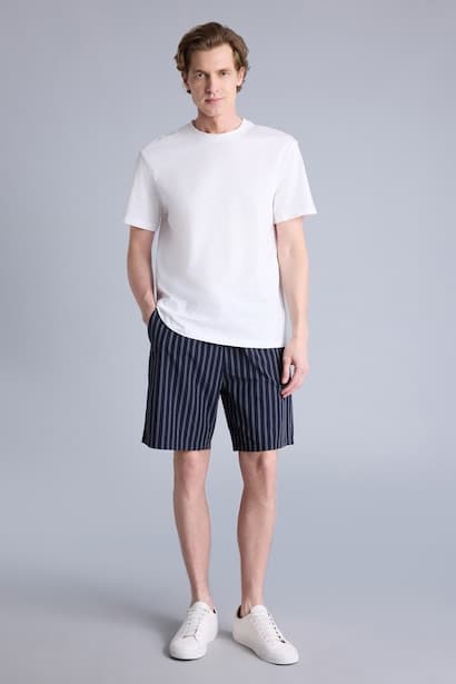 Regular Fit With Pockets Striped Poplin Bottom Homewear
