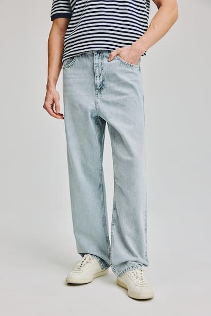 Baggy Fit 100% Cotton Jeans Denims (٤)
