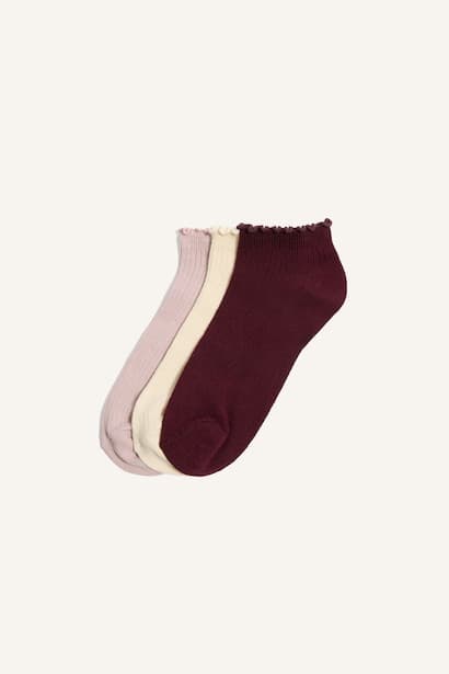 Woman 3 Piece Cotton Ankle Socks Bobby Socks